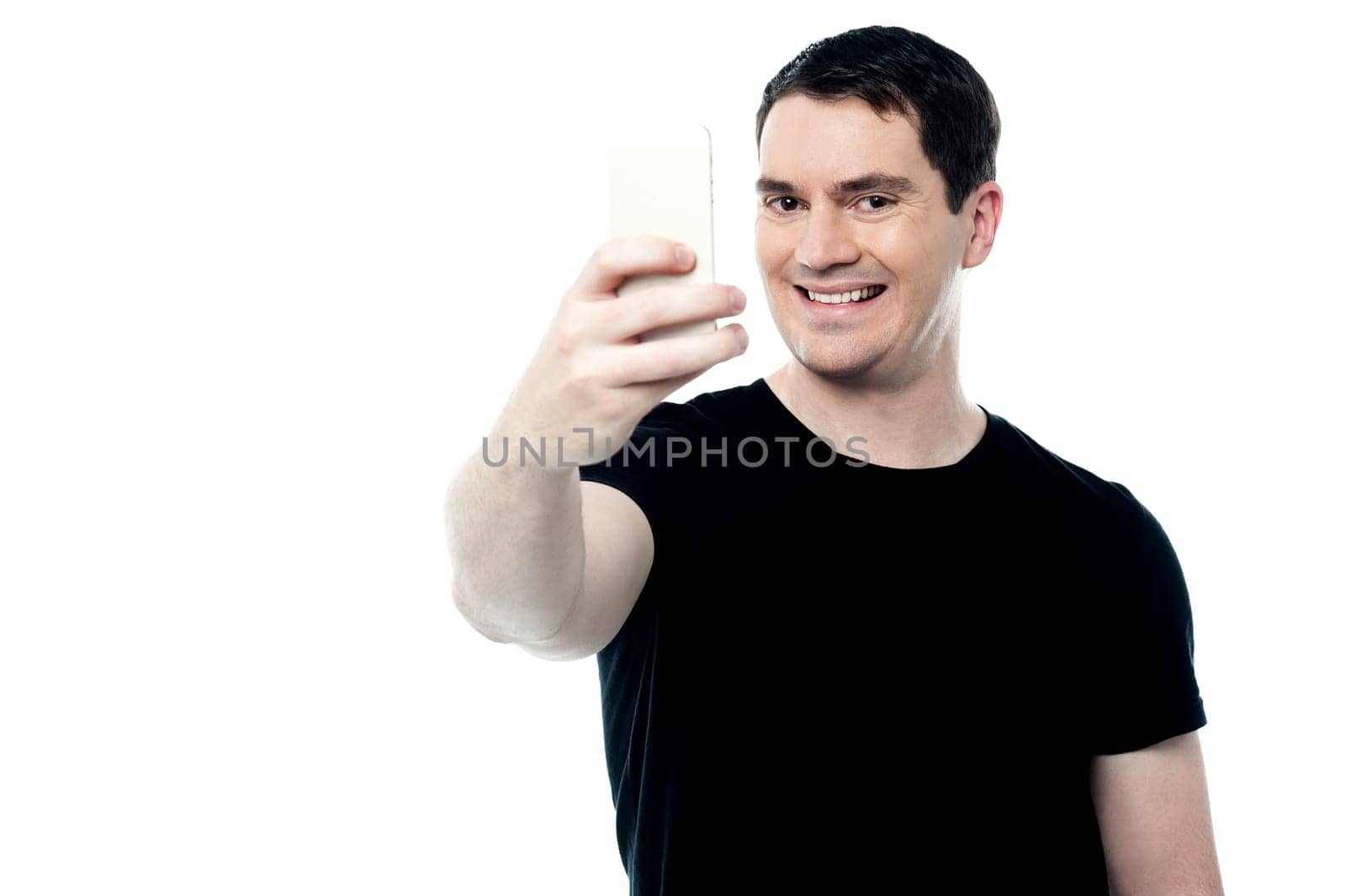 Man taking photograph from mobile
