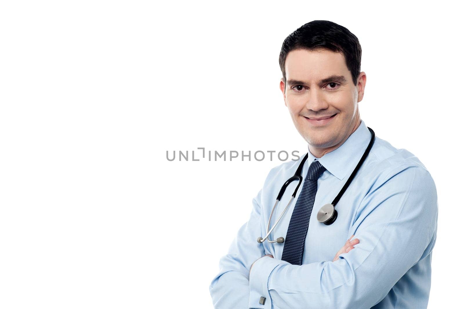 Doctor with stethoscope around his neck