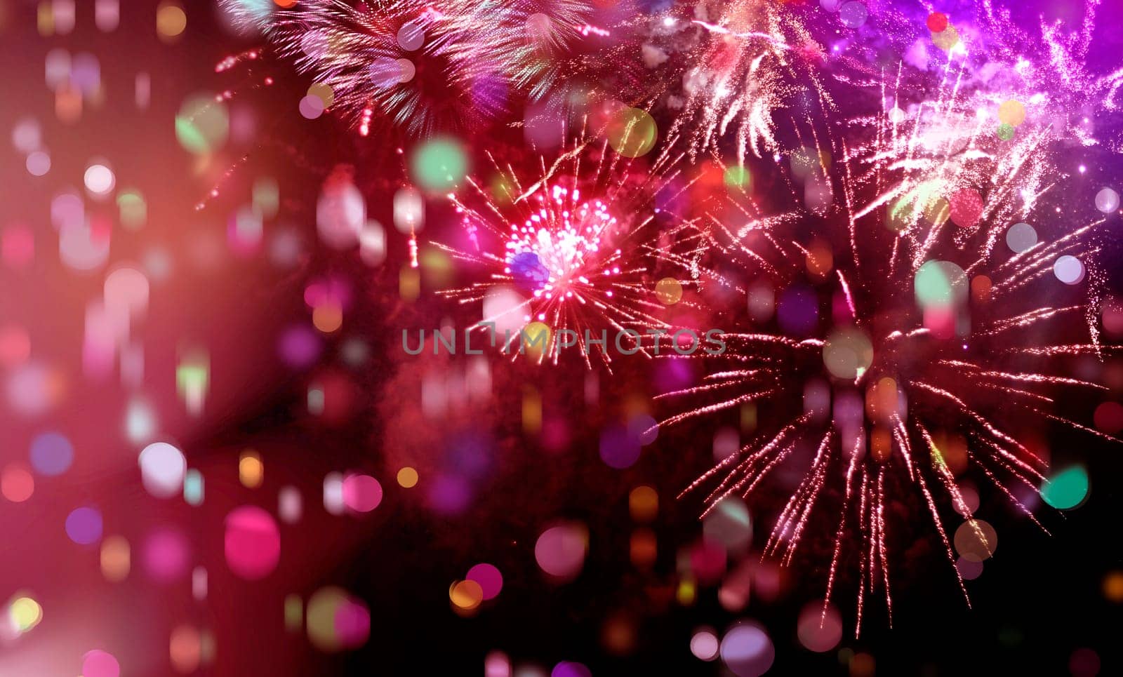 nightly fireworks with colorful light and glitter patterns,graphic star shapes with motion blur and confetti texture added