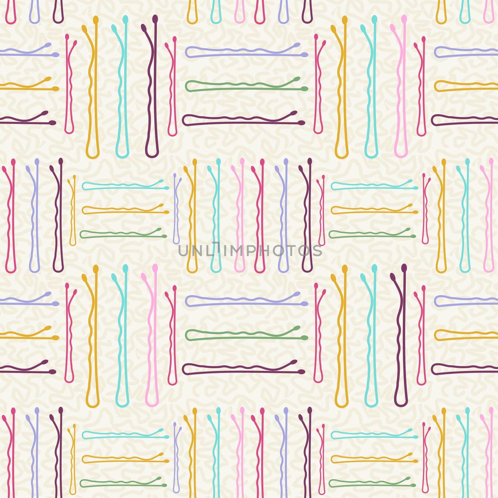 Hairpin geometry design seamless pattern background. Ideal for trendy web background or vintage fashion design. EPS10 vector.