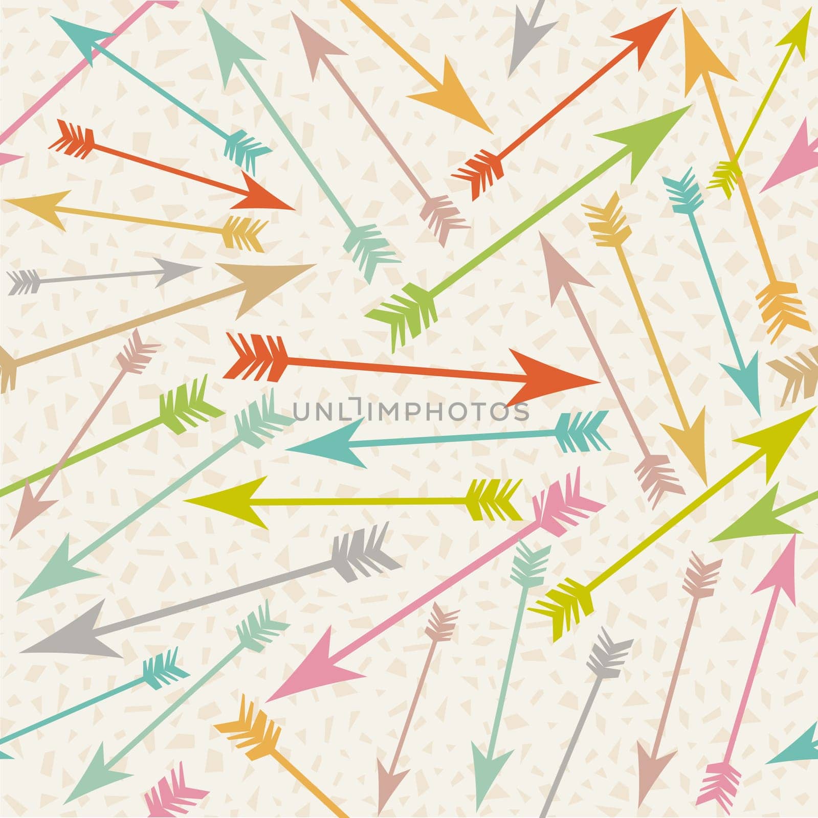Arrow indian boho style seamless pattern design on texture background. Ideal for web backdrop. EPS10 vector.