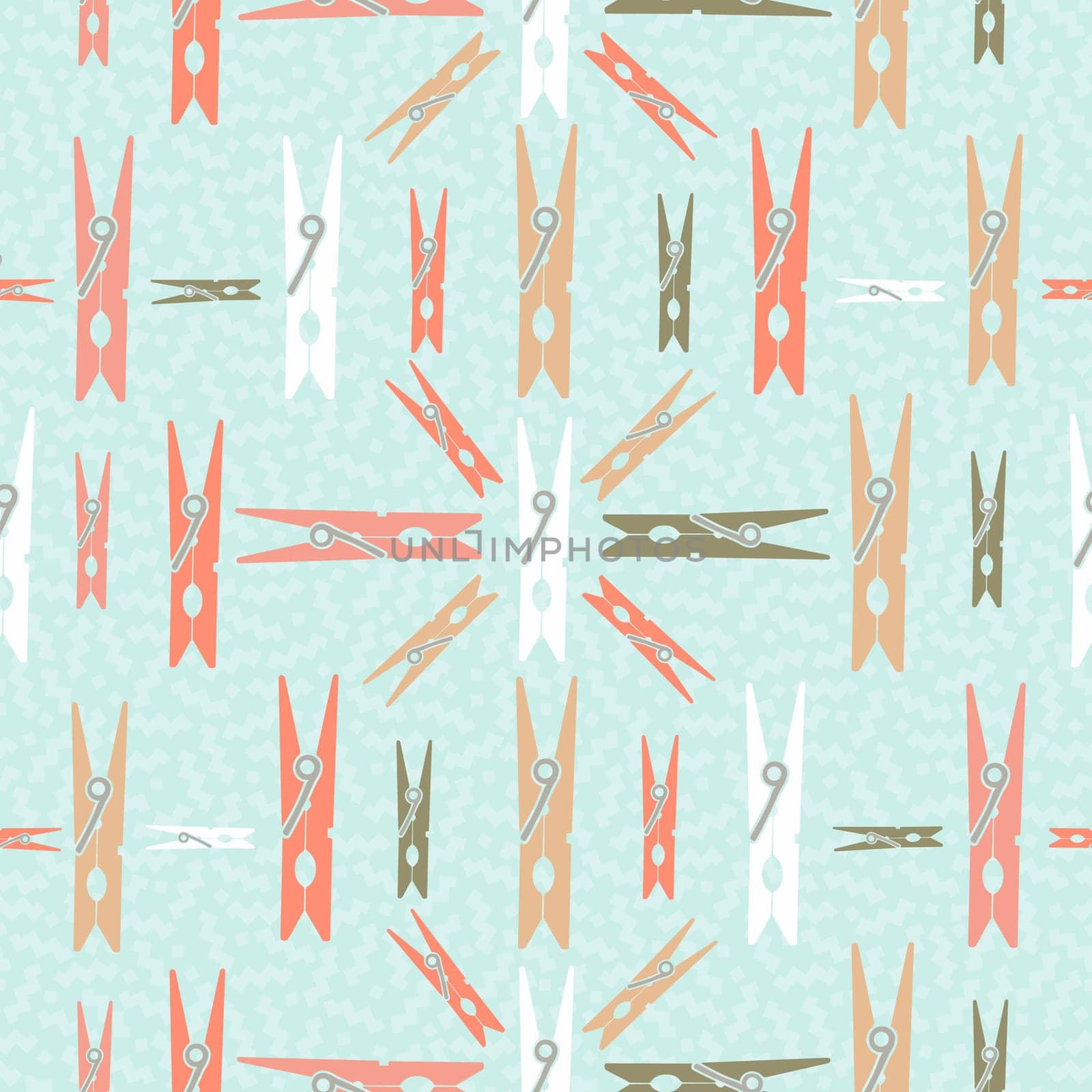 Clothespin design retro seamless pattern concept background. Ideal for web backdrop, print or vintage style campaign. EPS10 vector.