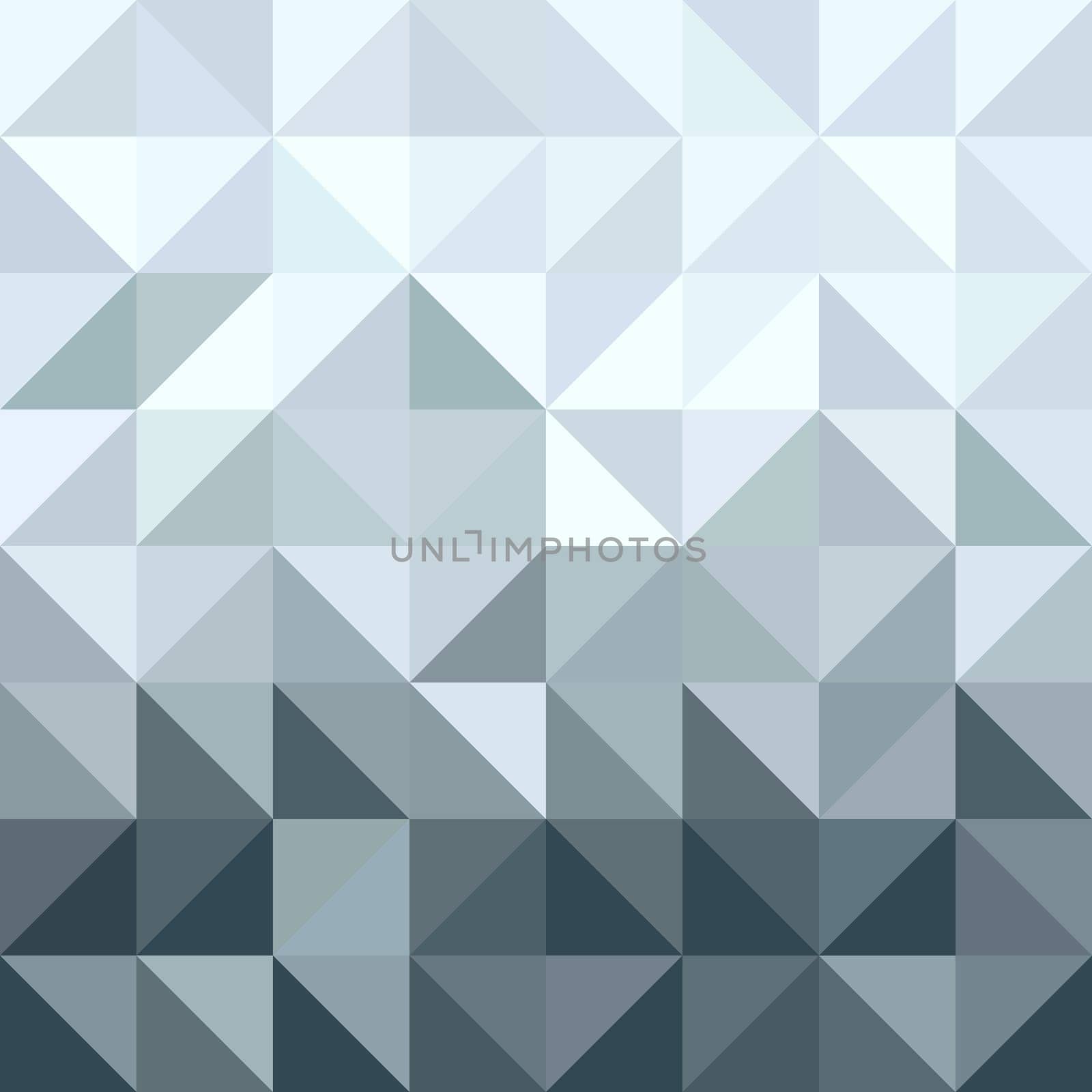 Fancy silver metallic triangle and square shaped seamless pattern in low poly origami style. Ideal for web background, print, or greeting card. EPS10 vector.