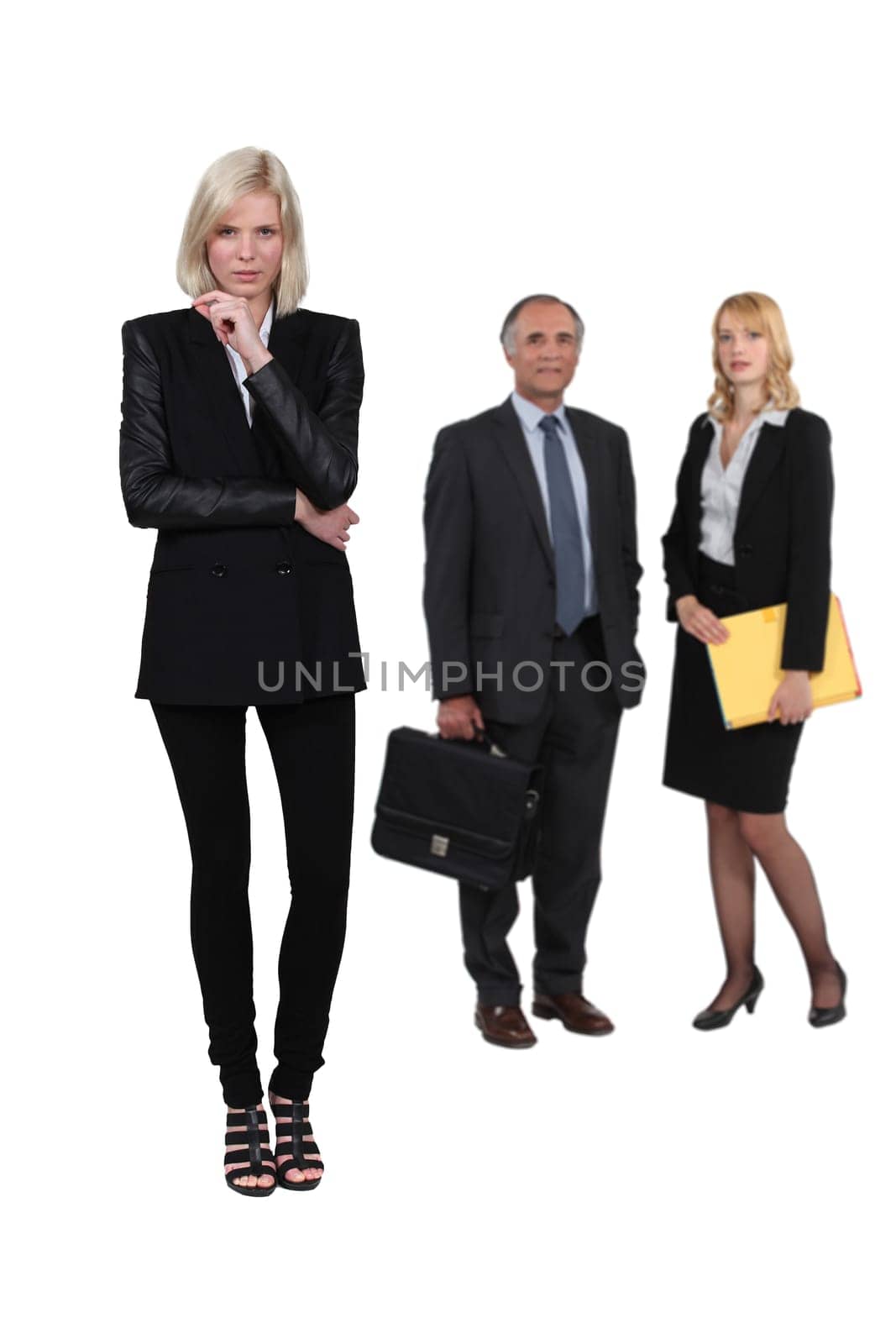 Three business people