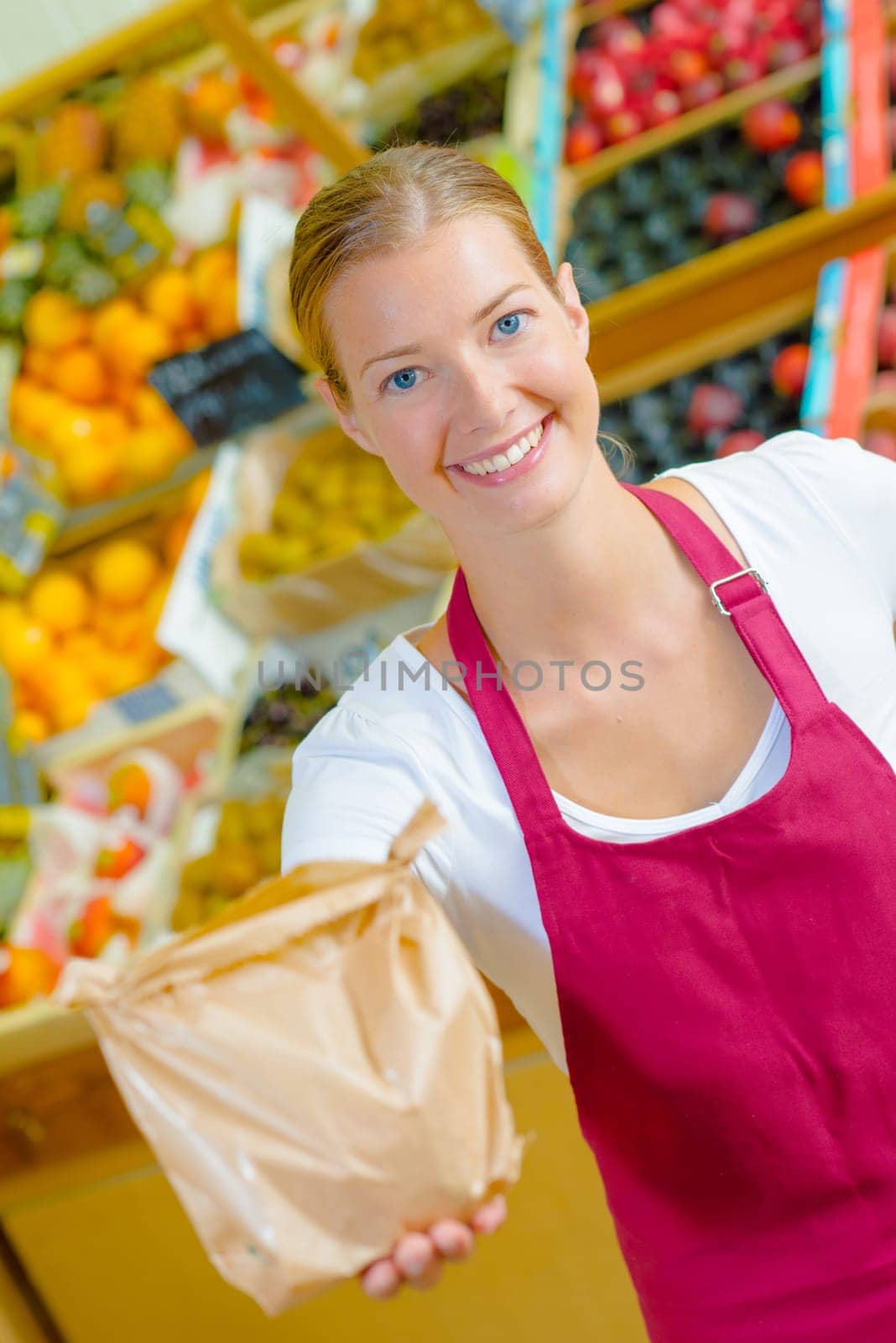 Fruit market worker