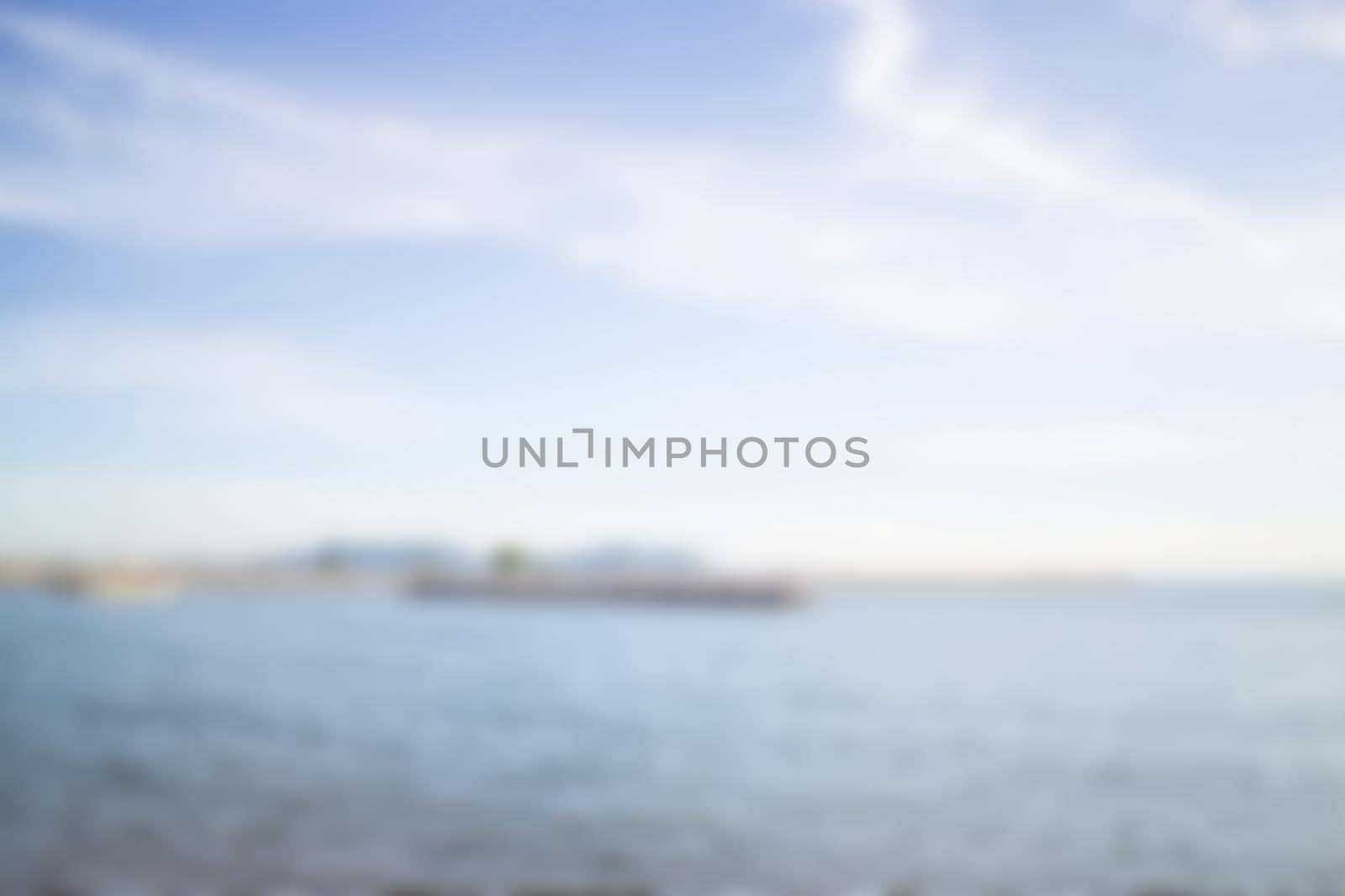 Abstract blur deep blue seashore background, stock photo