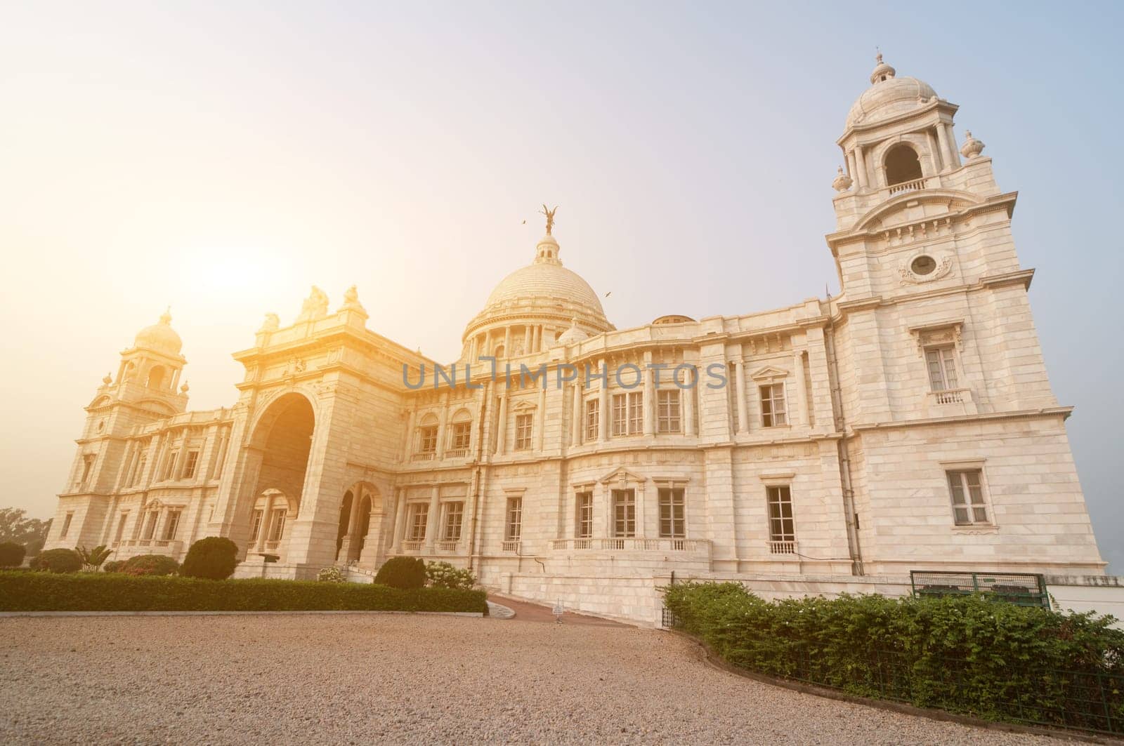 Landmark building Victoria Memorial in Kolkata or Calcutta, India.
