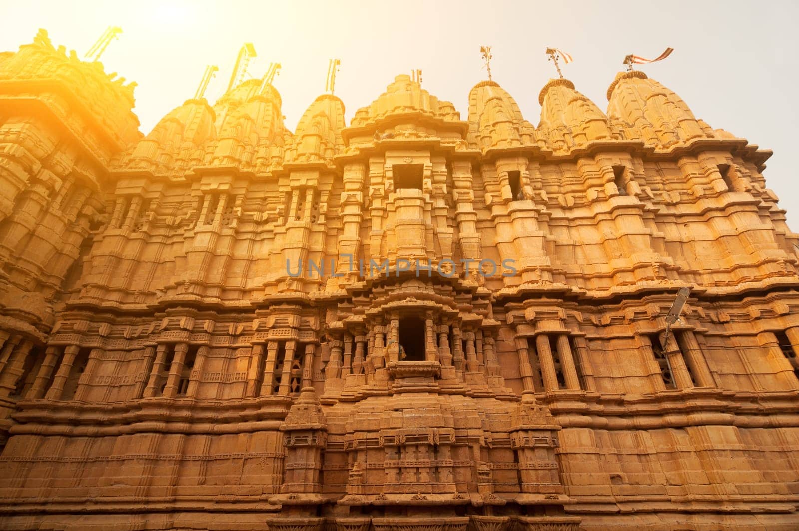 Ancient sandstone made Hindu Temple inside Golden fort of Jaisalmer, Rajasthan, India.
