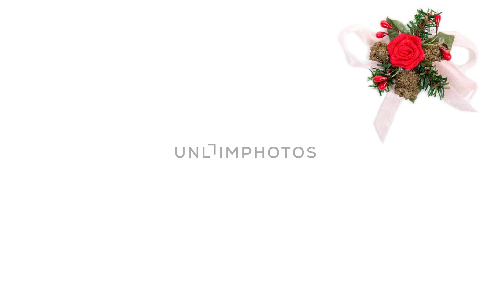 Card of Christmas decoration on white background