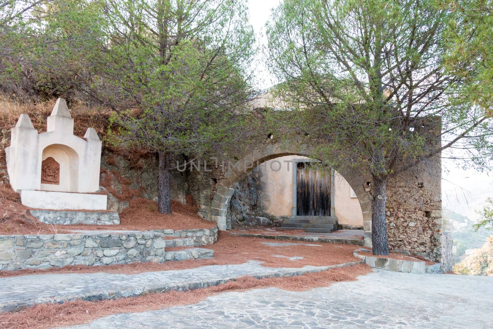 Very Old Church on hill in sicilian village
