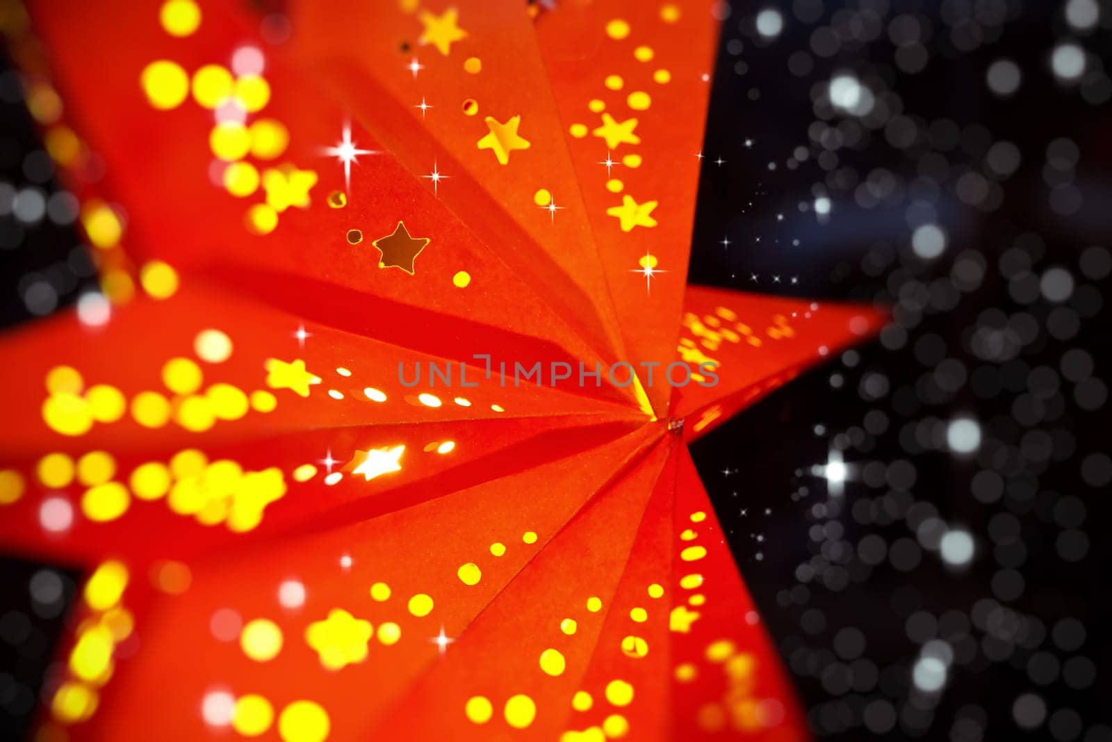 Red Christmas Star in the evening