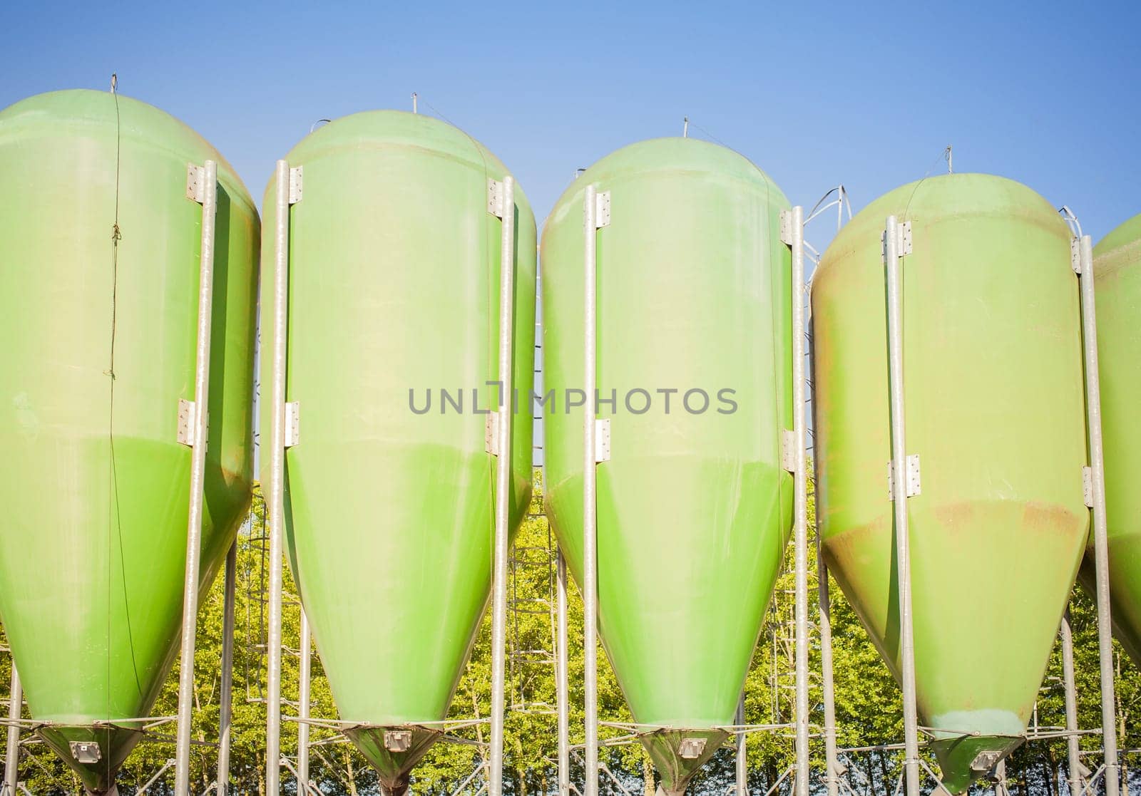 Agricultural green silos. Silos for animal food.