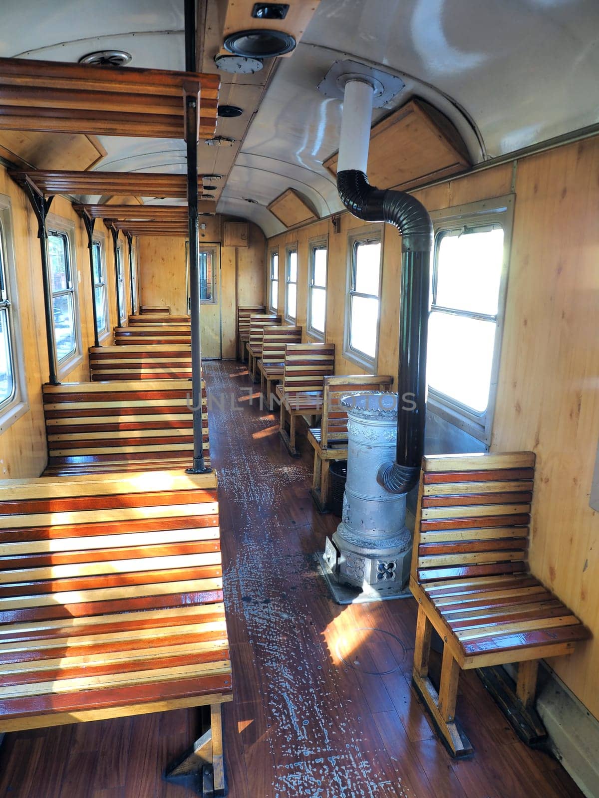 interior of luxury old train carriage