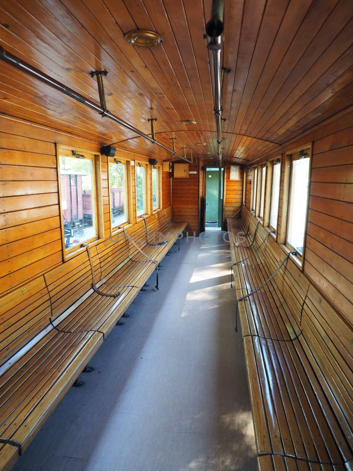 interior of luxury old train carriage