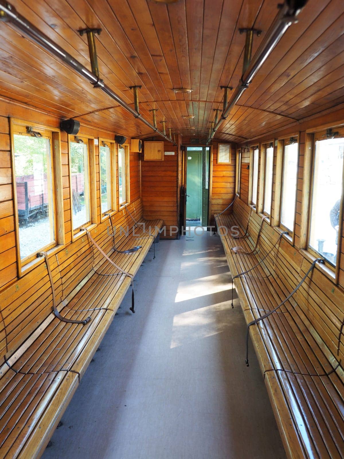 interior of luxury old train carriage