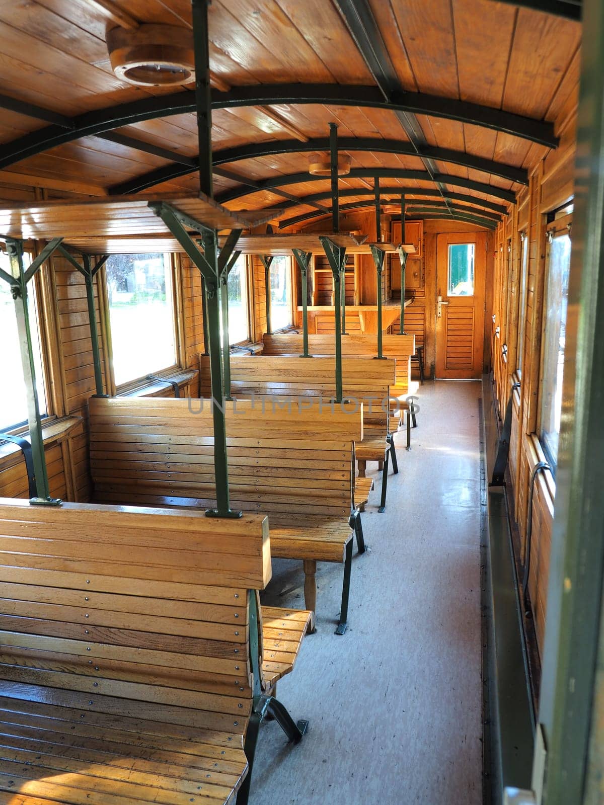 interior of luxury old train carriage