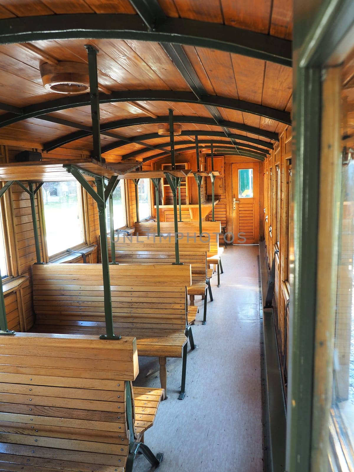 interior of luxury old train carriage