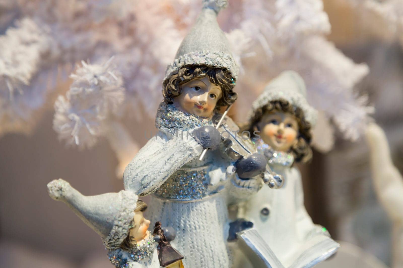 Christmas Figurines Playing Violin.