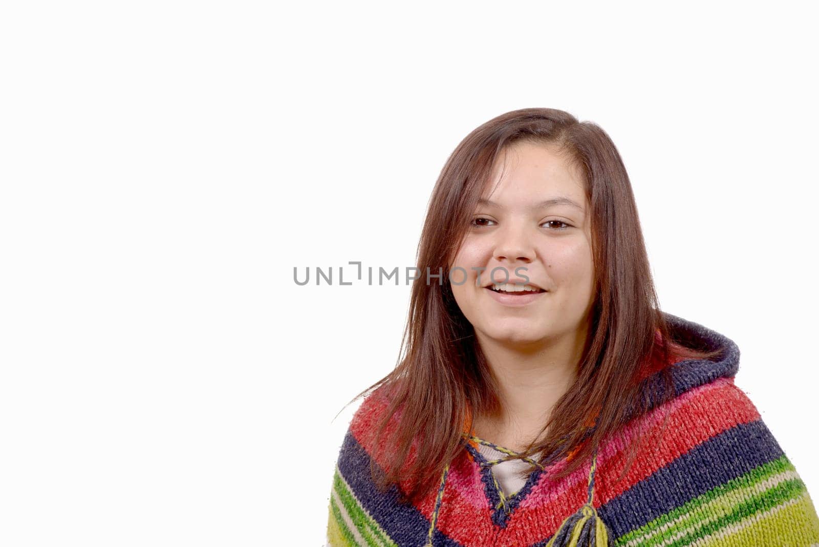 portrait of a smiling young student isolated on a white background