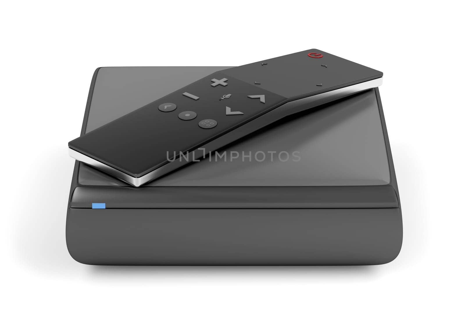 Digital media player with modern remote control with touch panel