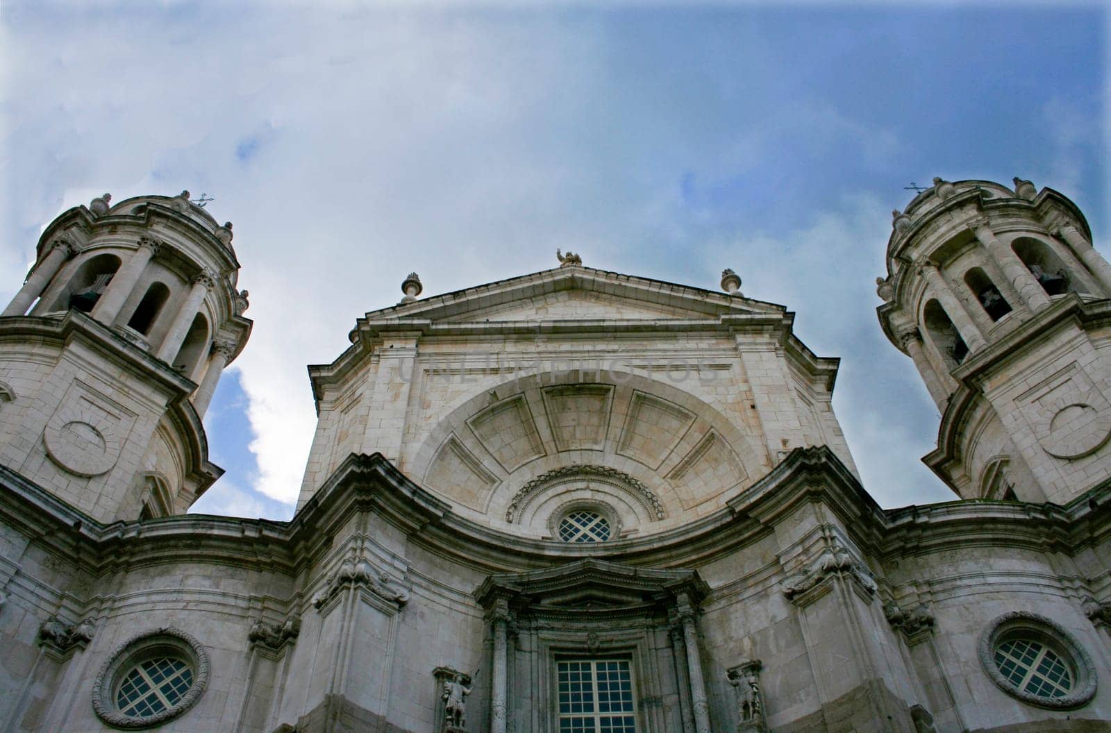 Cathedral of neoclassical style of ancient city of Cadiz, Spain