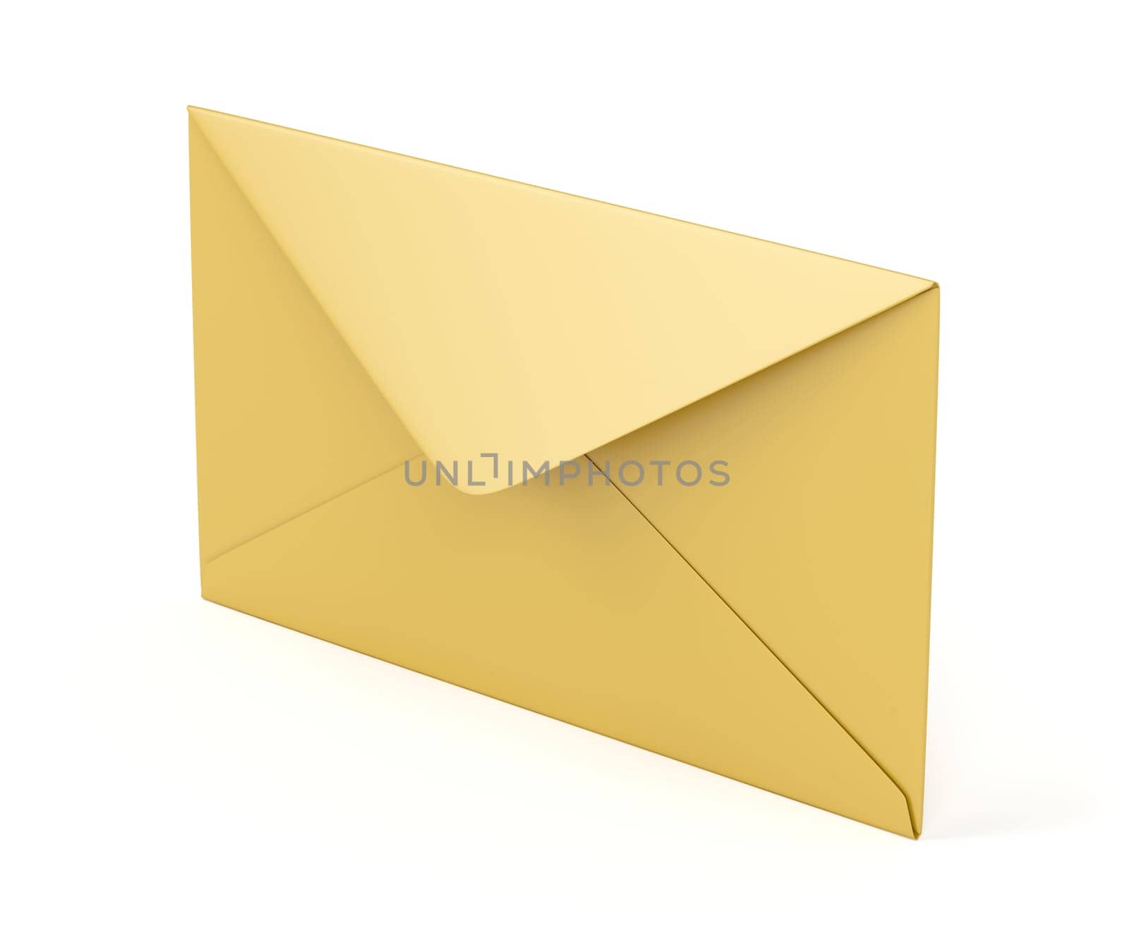 Open envelope on white background