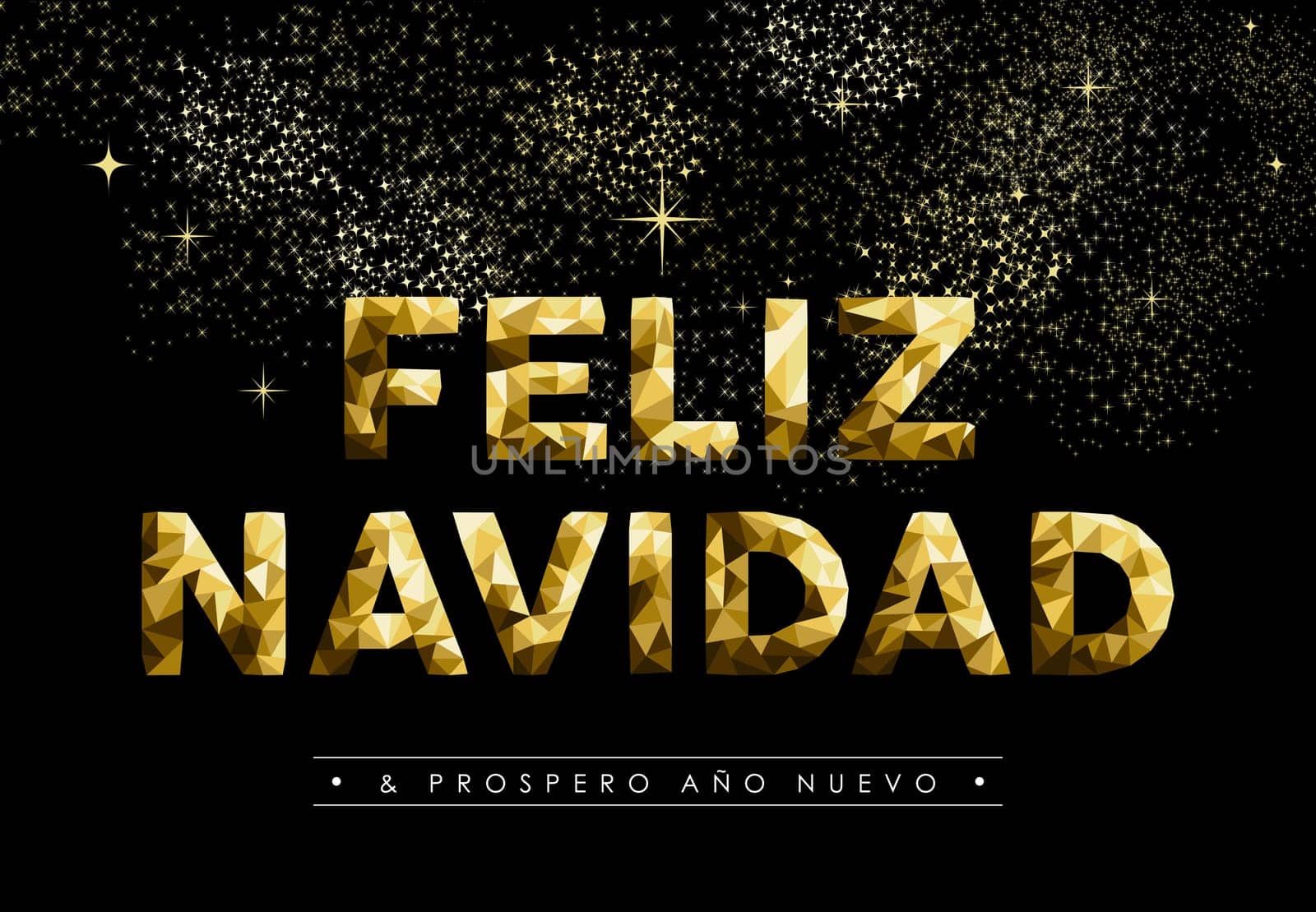 Merry Christmas greeting card in Spanish language