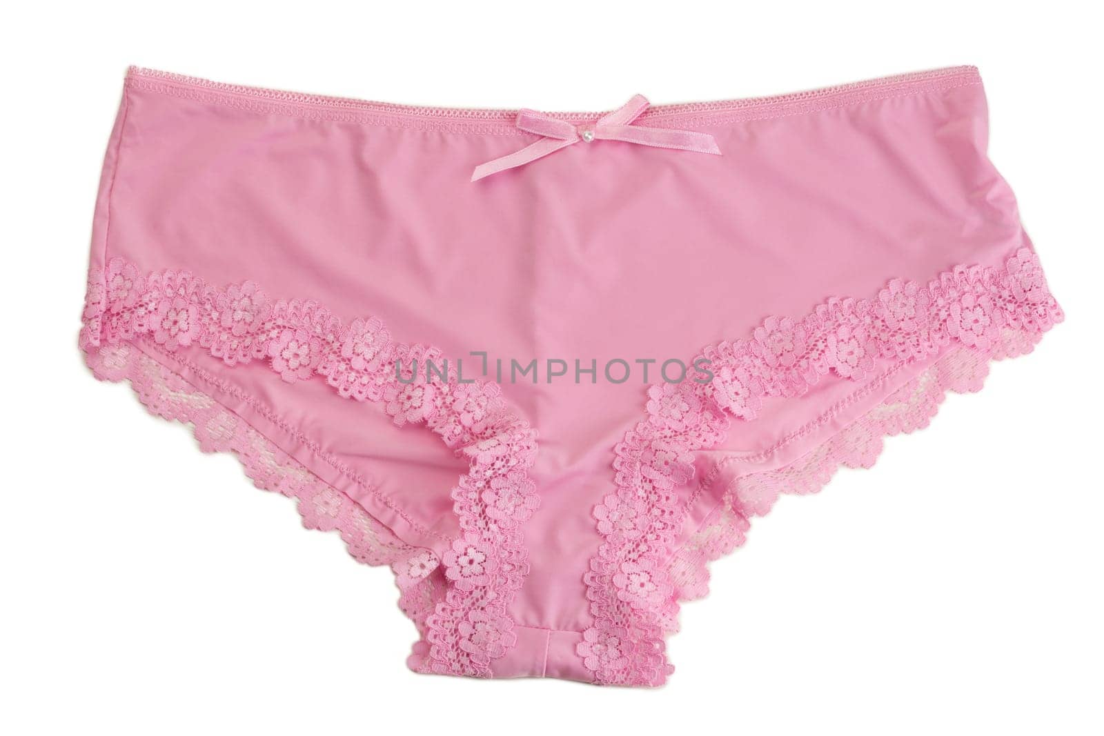 Pink panties with high waist. Isolate on white.