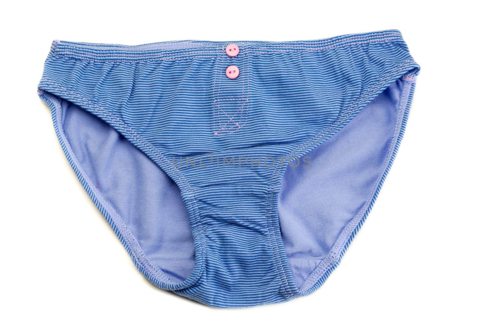 Blue female striped pants. Isolate on white.