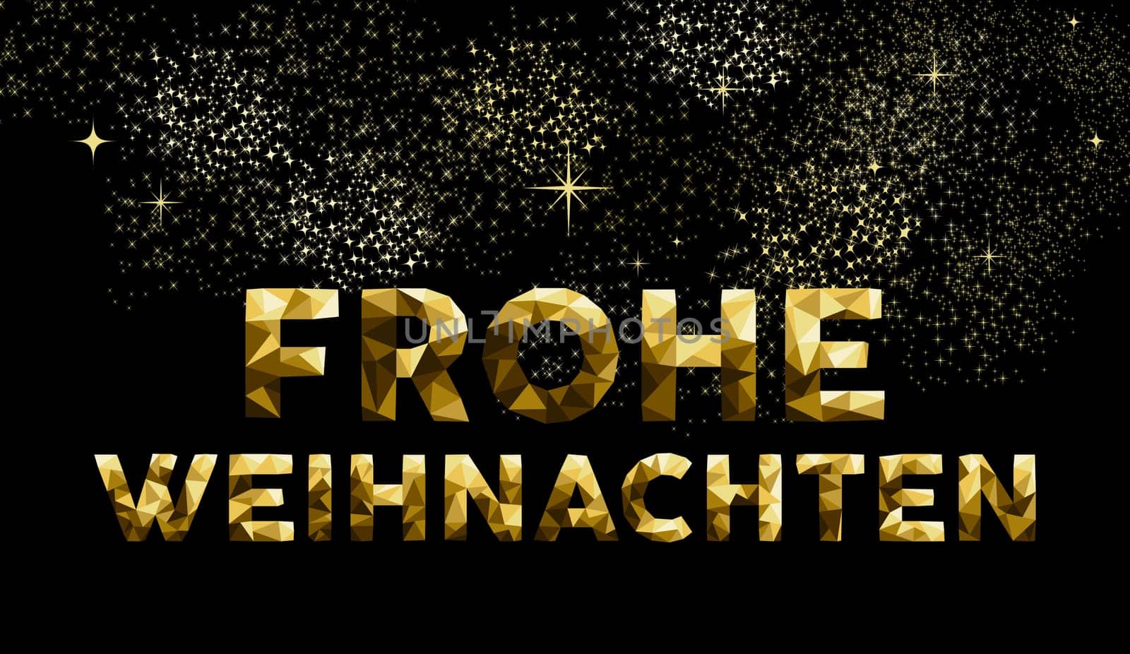 Merry Christmas greeting card in German language