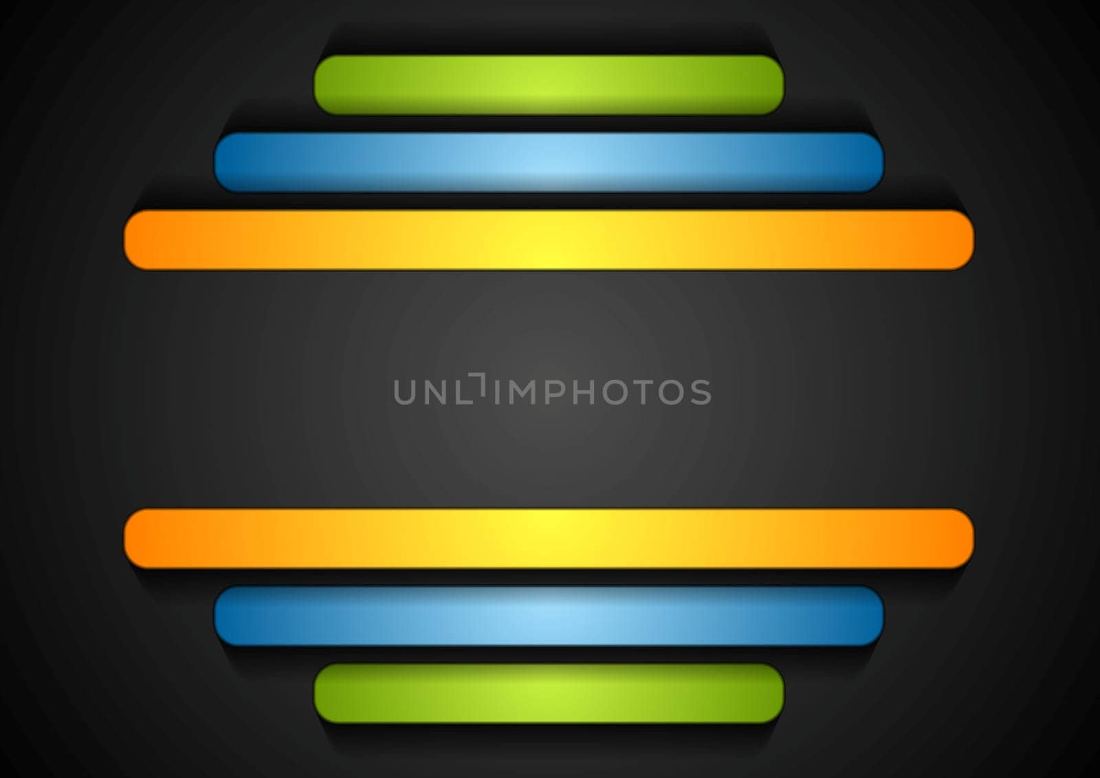 Abstract colorful stripes on dark background