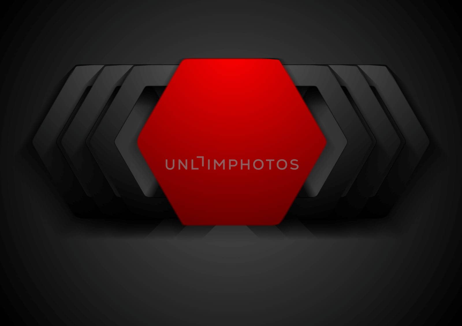 Red and black hexagon shapes logo