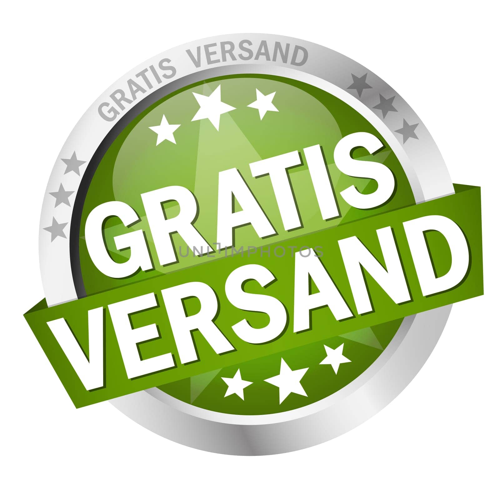 colored button with banner and text Free shipping