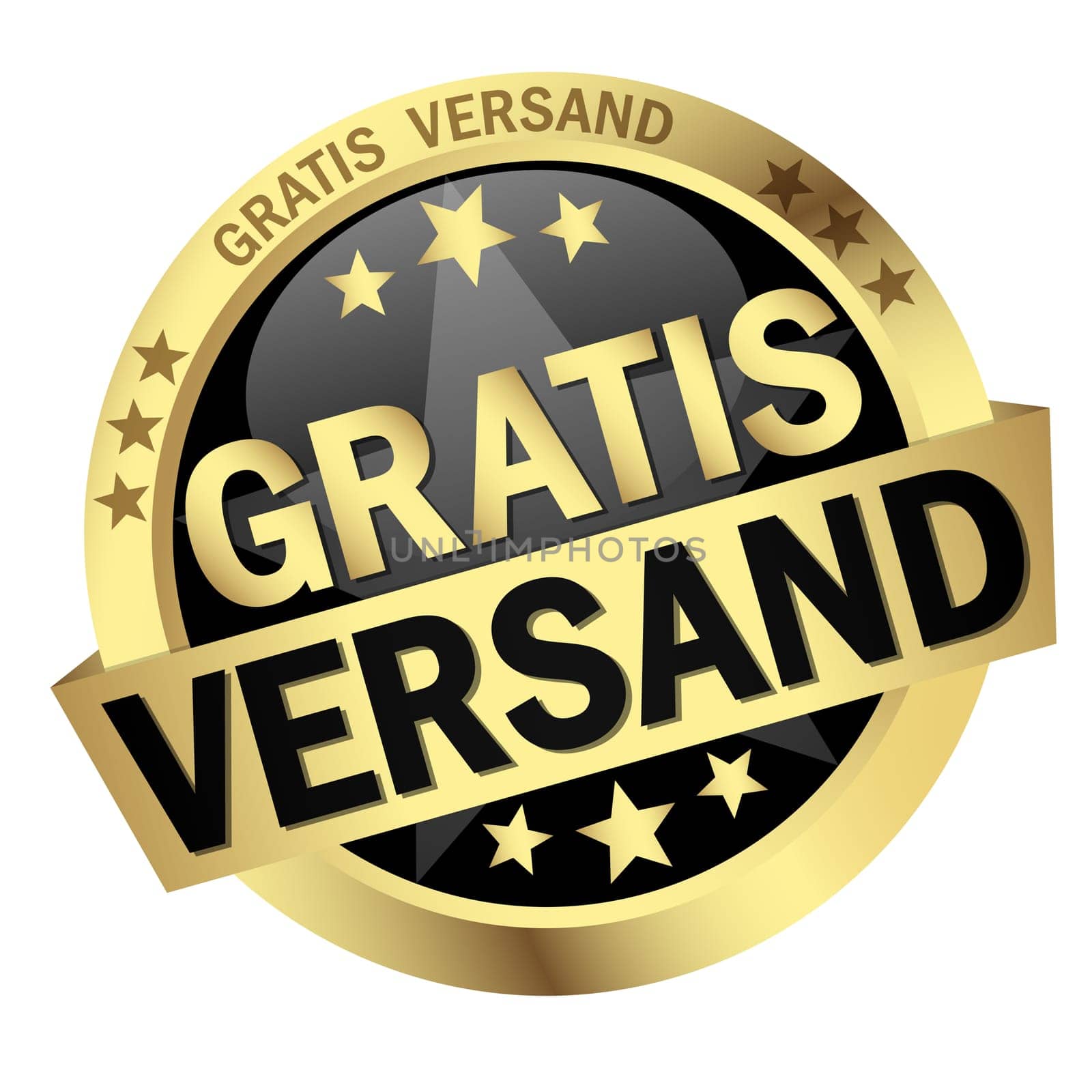 colored button with banner and text Free shipping