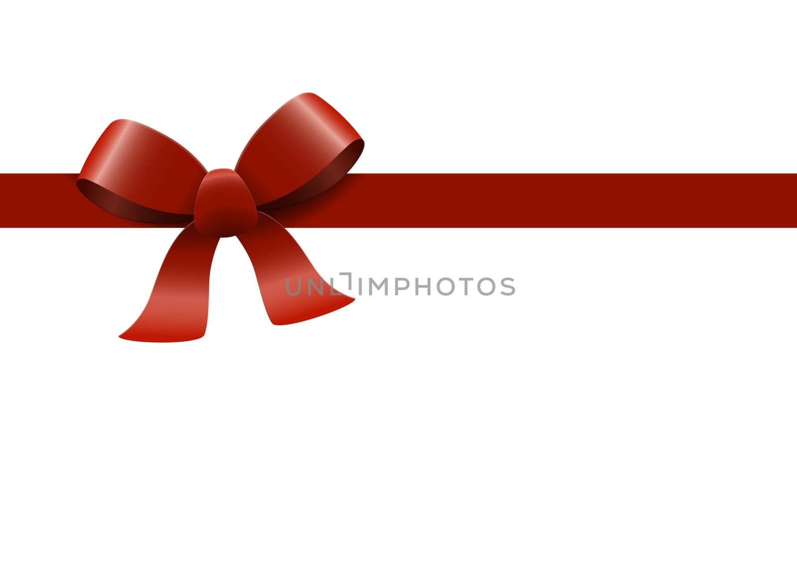 Bow with ribbons colored red isolated on white background