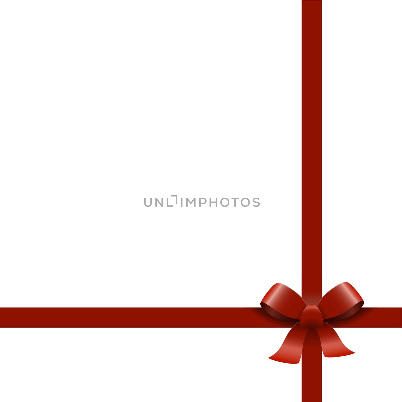 Bow with ribbons colored red isolated on white background
