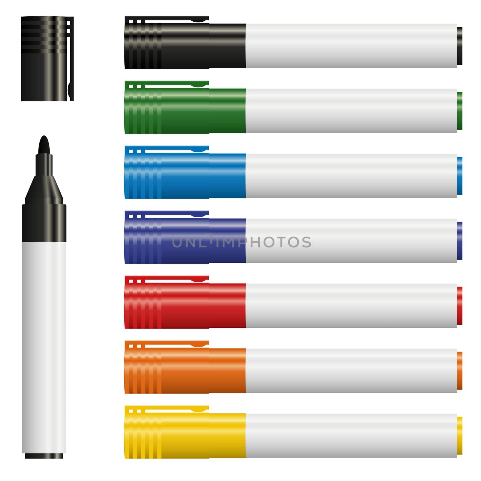 collection of text markers in seven different colors