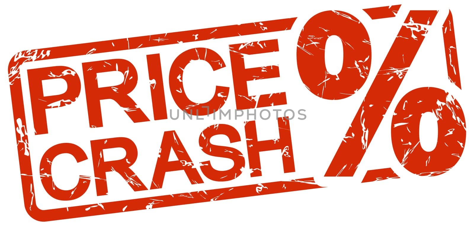 grunge stamp with frame colored red and text price crash