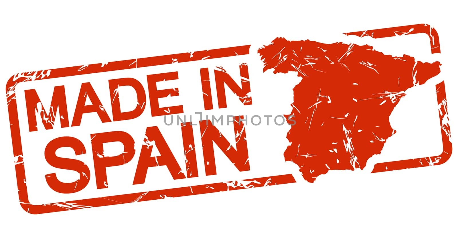 grunge stamp with frame colored red and text Made in Spain