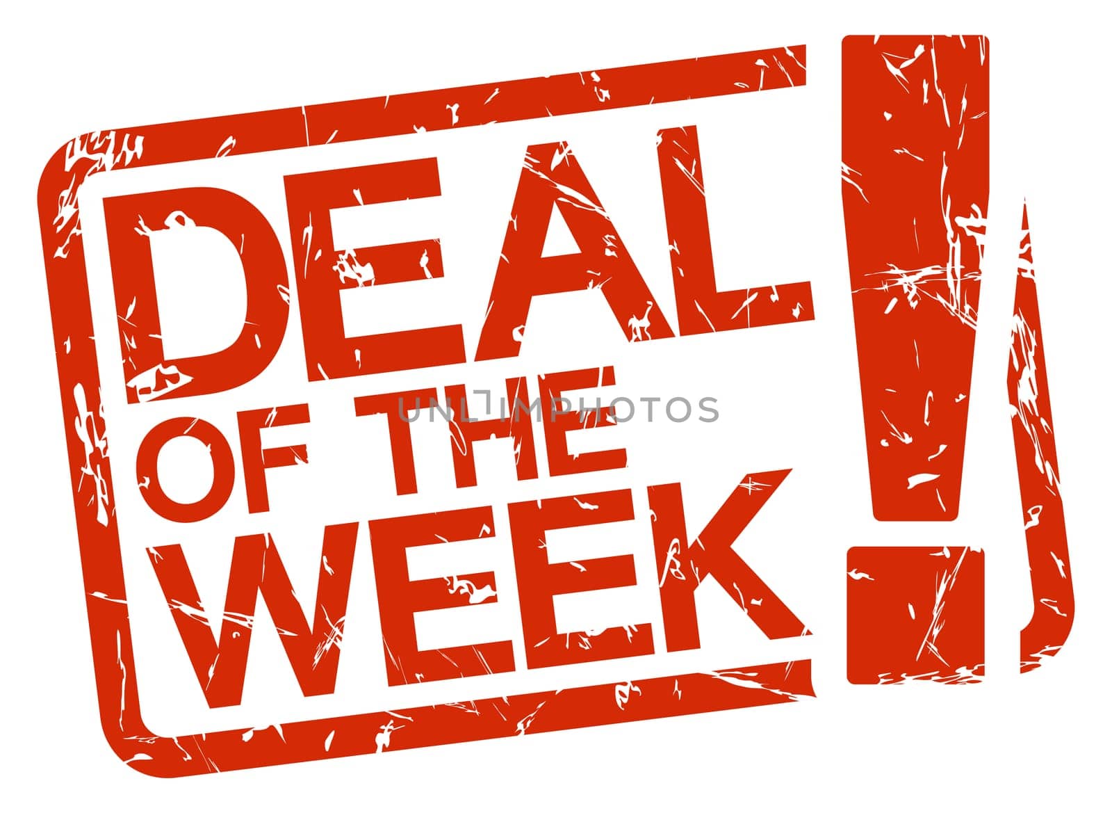 grunge stamp with frame colored red and text deal of the week
