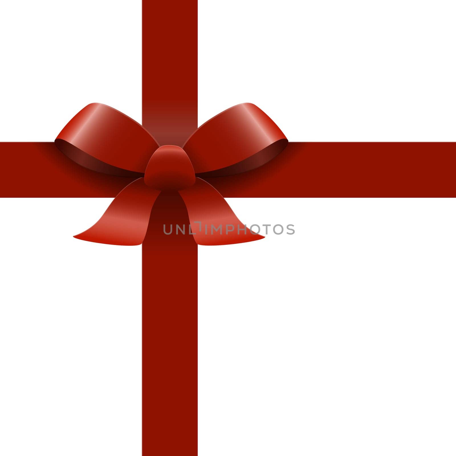 Bow with ribbons colored red isolated on white background