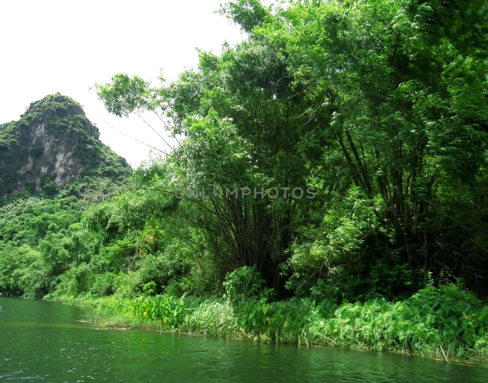 Landscape with moutain and river, Trang An, Ninh Binh, Vietnam