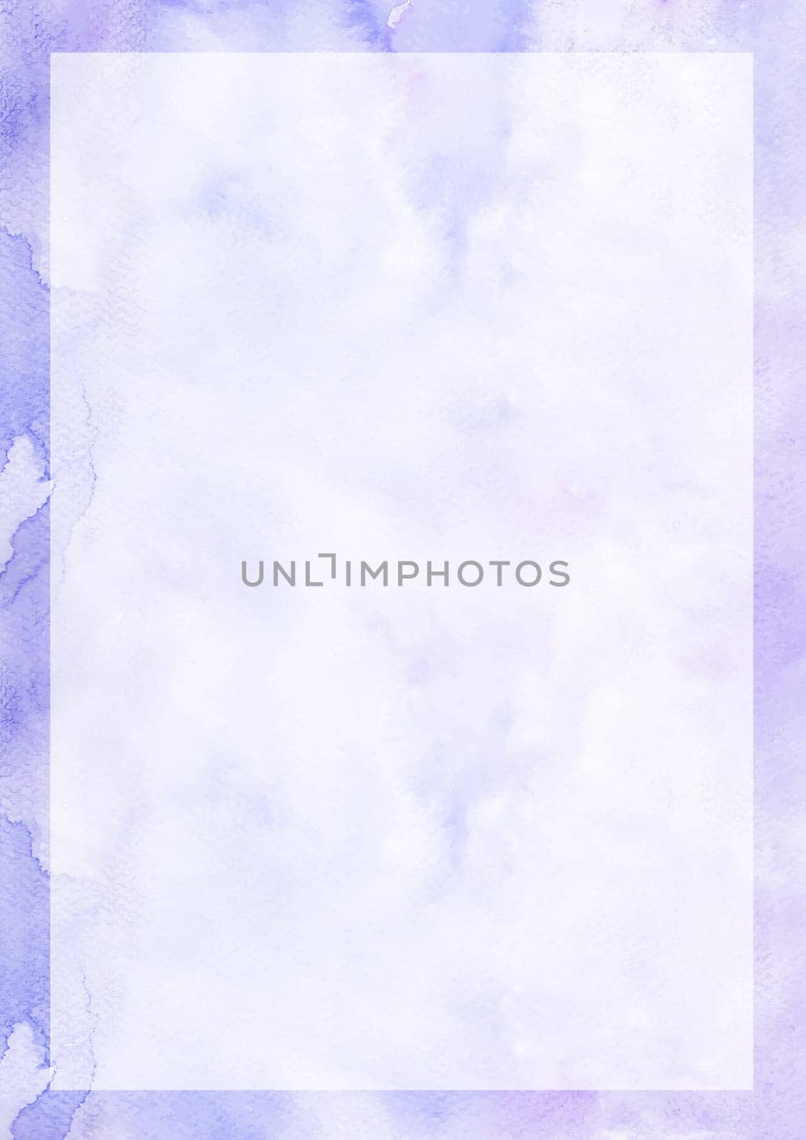 A4 size purple watercolor drawing paper background with border