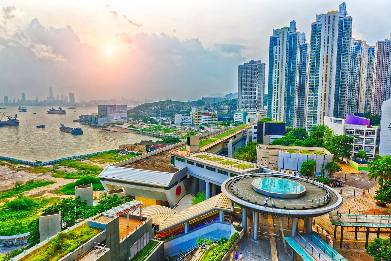 Hong Hong Public Estate at Sunset
