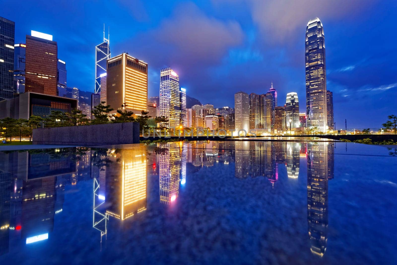 Hong Kong night view of skyline