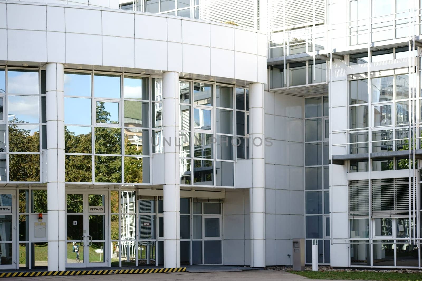 Mainz,Germany - September 26,2015: The modern building and the main entrance of the Max Planck Institute for Polymer Research at the Johannes Gutenberg University on September 26,2015 in Mainz.