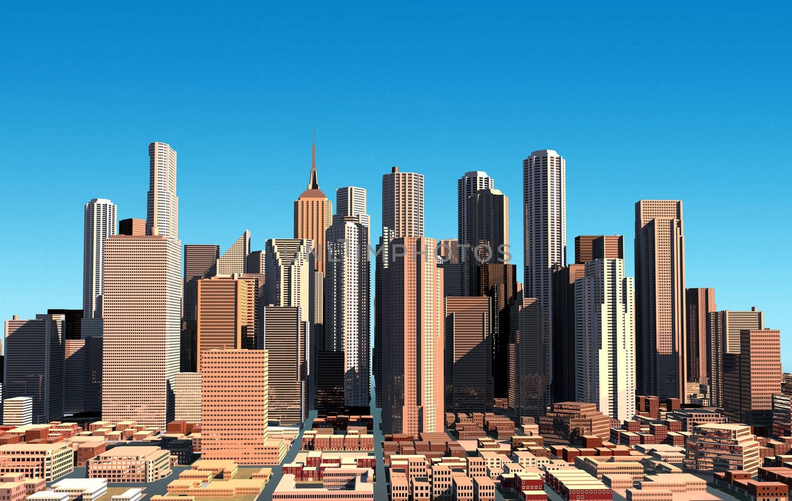 Modern cityscape in daylight. Close up view.