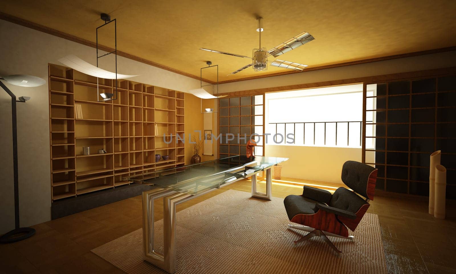Office interior. Modern oriental stylish.