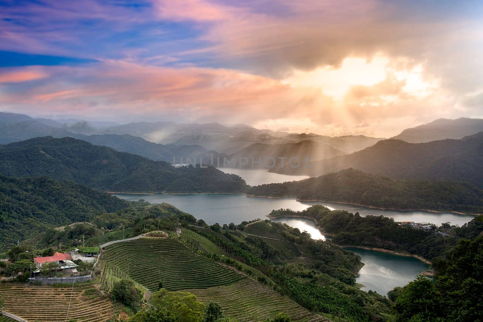 The Beautiful mountain sunset scenery