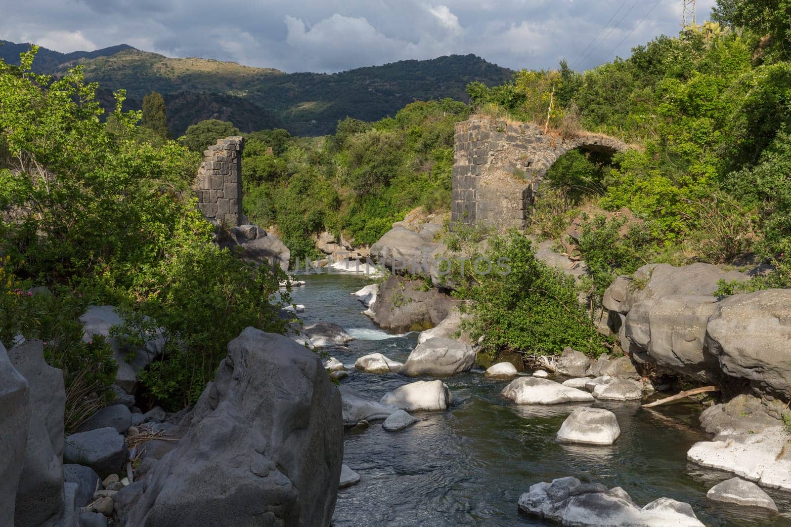 The historic bridge over the river Alcantara